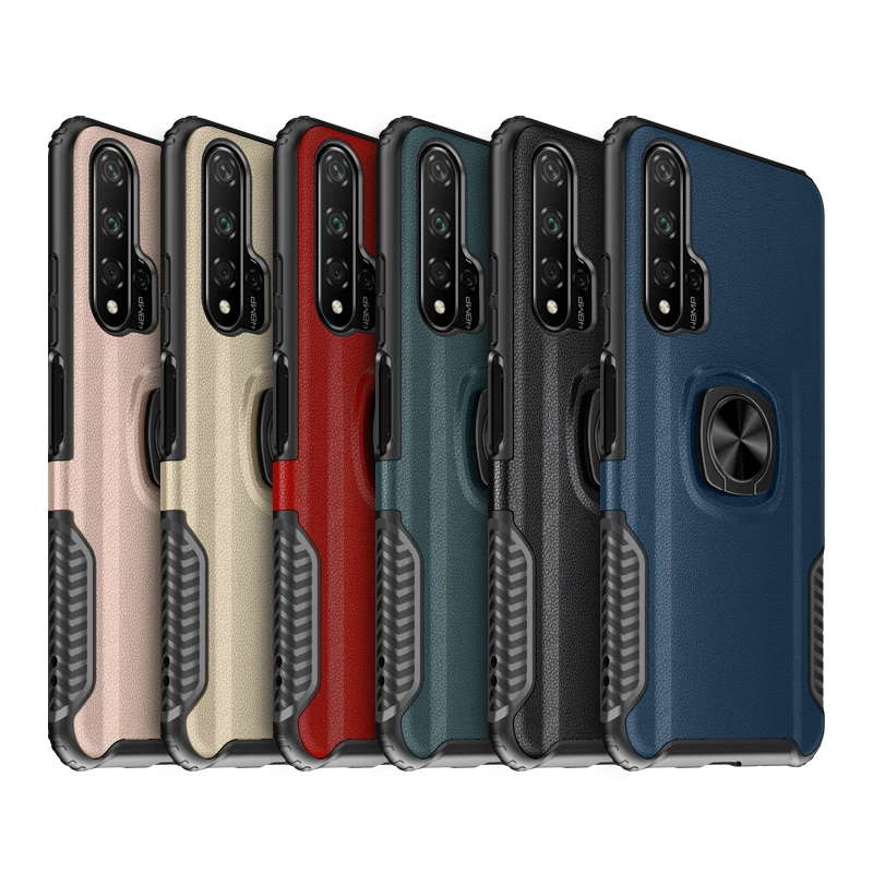 Чехол для Huawei Nova 5T чехол honor 20 противоударный кожаный с кольцом на палец и