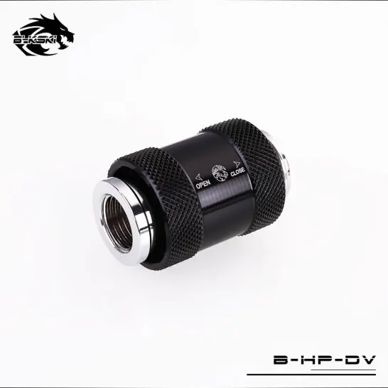 

BYKSKI Hand Push Valve G1/4 Thread Male to Famale Flat Push Type Water Stop Valve Metal Switch Cooling System Fitting