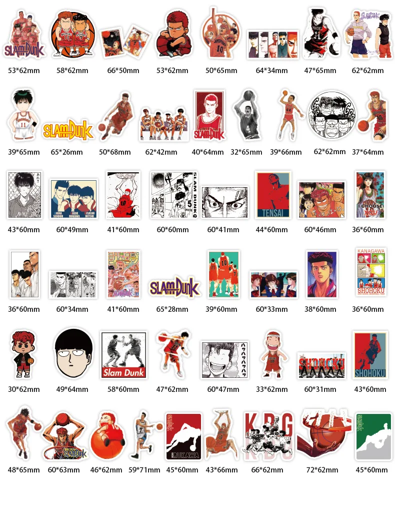 50 Uds Anime nuevo Slam Dunk maestro Graffiti impermeable Skateboard maleta de viaje tel&eacute;fono port&aacute;til pegatinas de equipaje lindo ni&ntilde;os Ni&ntilde;a-3