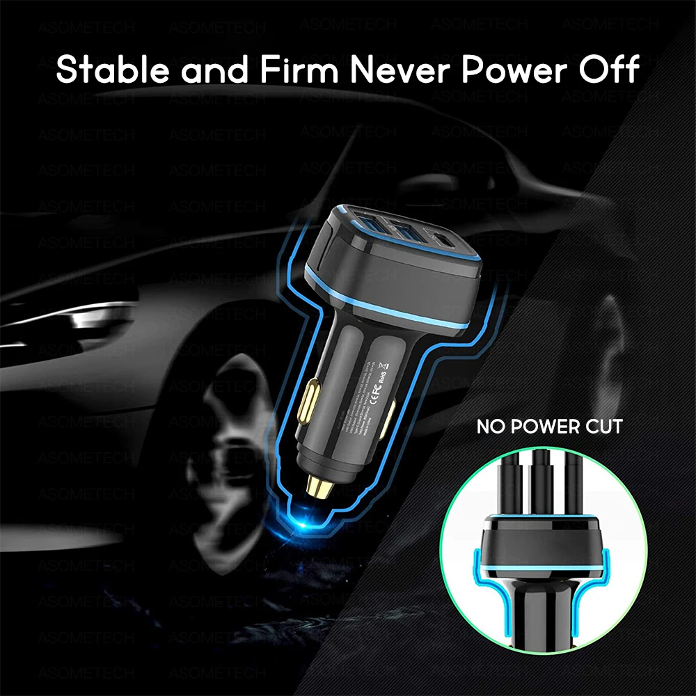 85W LED Car Charger USB Type C 3Port PPS SCP AFC PD QC3.0 Quick For Laptop Phone iPhone Huawei Samsung | Мобильные телефоны и