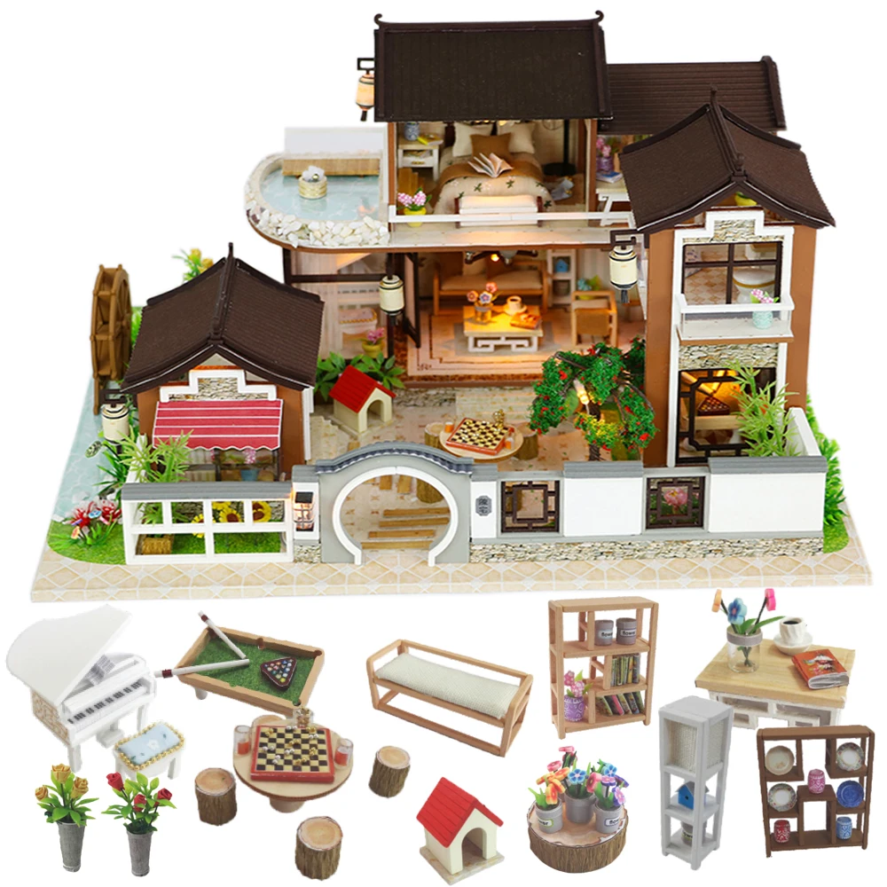

Doll House Furniture Miniature Dollhouse DIY Miniature House Room Box Theatre Toys for Children Stickers DIY Dollhouse