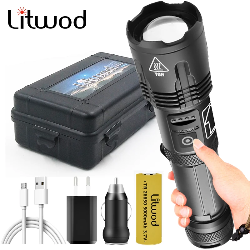 XHP180 2,000,000LM 9-core Led Flashlight Zoomable Torch Usb Rechargeable 18650 or 26650 Battery Power Bank Function Lantern