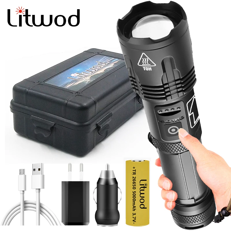 

XHP180 2,000,000LM 9-core Led Flashlight Zoomable Torch Usb Rechargeable 18650 or 26650 Battery Power Bank Function Lantern