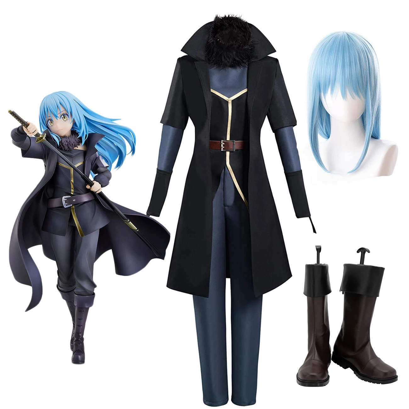 Tensei Shitara Slime Datta Ken 2 Rimuru Tempest Косплей Костюм наряд ботинки для волос полный комплект