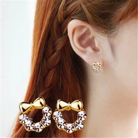new sparkling cute cherry personality mini pearl womens diamond earrings fashion party exquisite ladies earrings jewelry