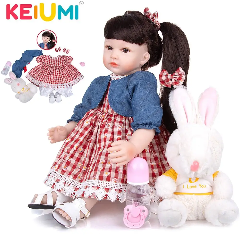 

KEIUMI Wholesale 24 Inch Bebe Reborn Cloth Body Beautiful Princess Newborn Todder Dolls Play Toys For Birthday XMAS Surprise