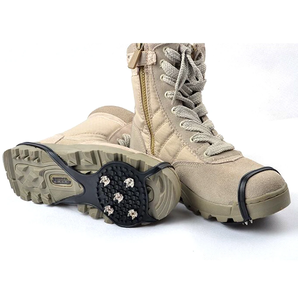 

5 зубьев альпинистские скобы для улицы Зимняя прогулка лед Рыбалка Снежная обувь нескользящие шипы стальные Захваты бахилы инструменты