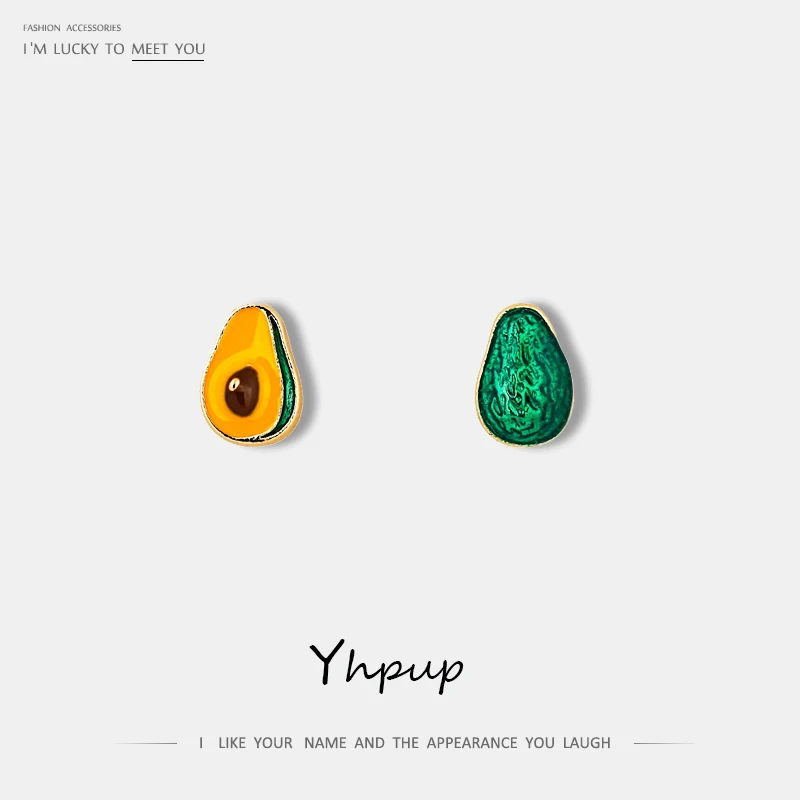 Yhpup милые крошечные зеленые серьги гвоздики в форме фруктов авокадо