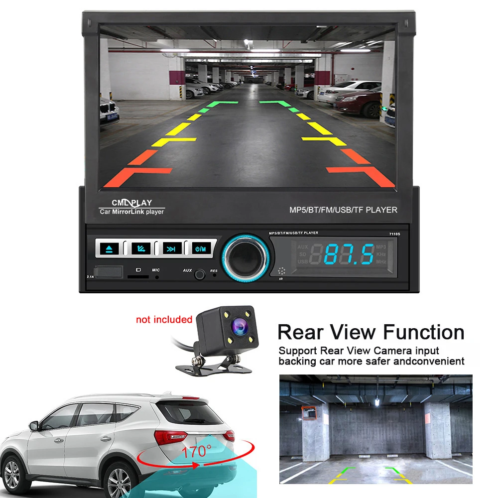 Автомагнитола с сенсорным экраном 7 дюймов стерео-система поддержкой MP5 Bluetooth FM AUX