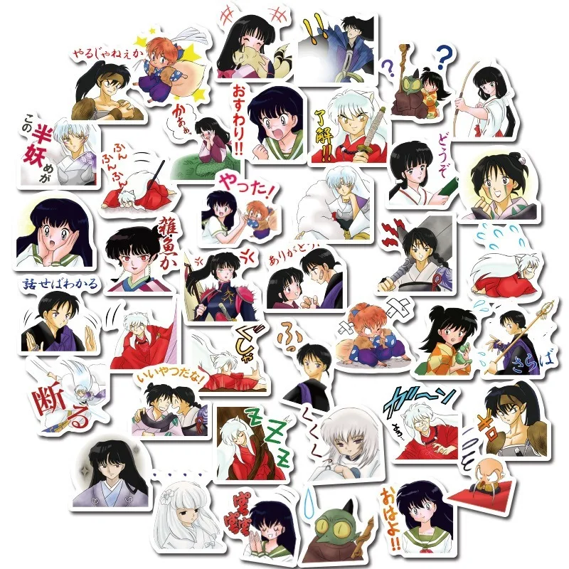 

40Pcs/set Inuyasha Cartoon Japanese Cartoon Anime Stickers for Motorcycle Snowboard Luggage Scrapbook Laptop Skateboard Sticker