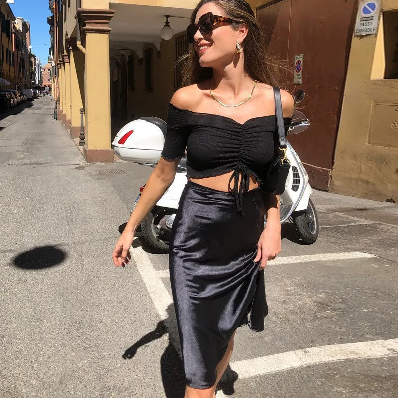 2020 женская летняя юбка Повседневная OL сексуальные юбки в горошек модная