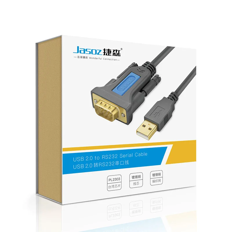 Jasoz USB 2 0 к RS232 адаптер COM порт Серийный PDA 9 DB9 Pin с PL2303 конвертер чипсетов для