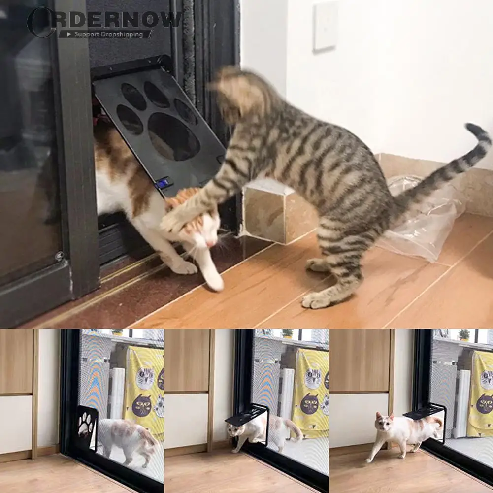 

Дверь для домашних животных, новый безопасный запираемый магнитный экран, для улицы, для собак, кошек, оконные ворота, дом, вход, свободно, мо...