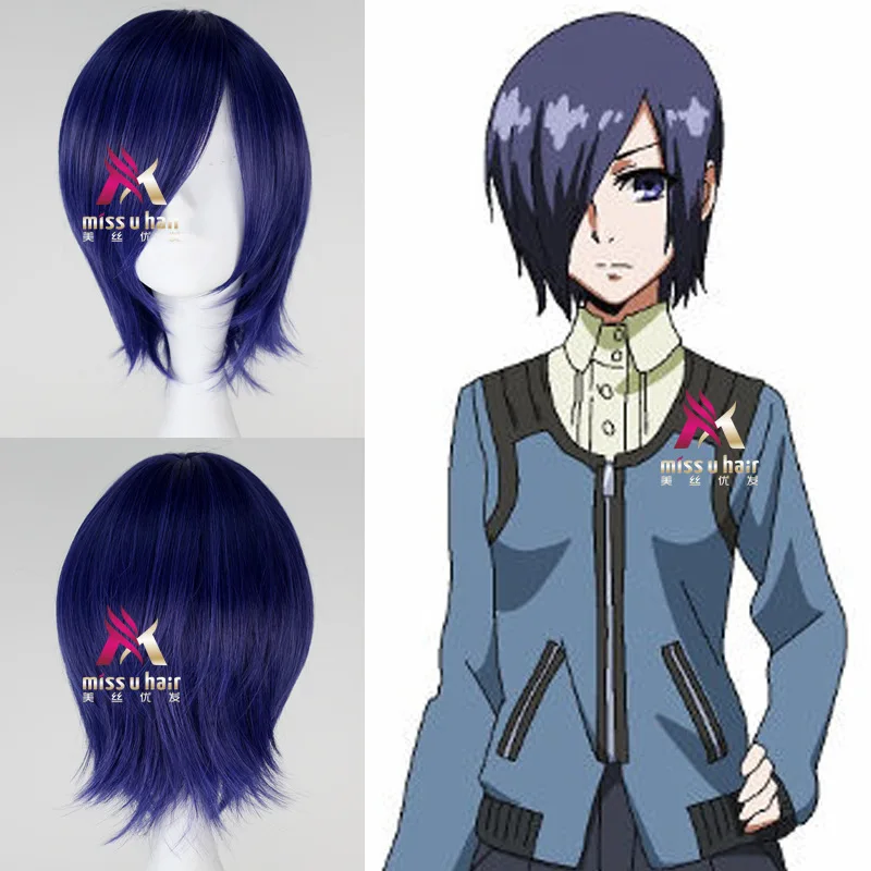 

new Tokyo Ghoul Touka Kirishima Wig Cosplay Costume Kirishima Toka Women Short Synthetic Hair Halloween + Wig Cap