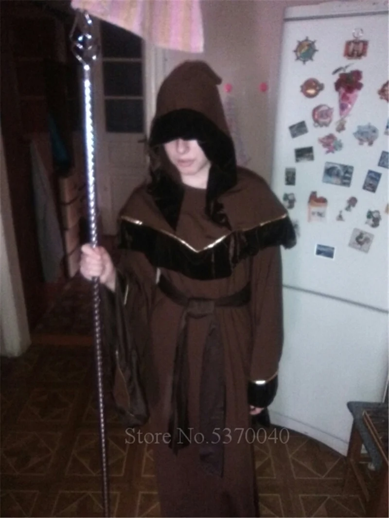 Костюмы для косплея на Хэллоуин мужчин одежда Мага плащ кепки Волшебник