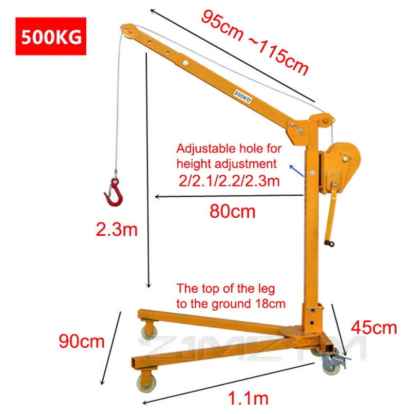 

200KG/300KG/500KG Multi-purpose Handling Crane Household Crane Mobile Folding Small Crane Portable Car Lifting Crane Machine