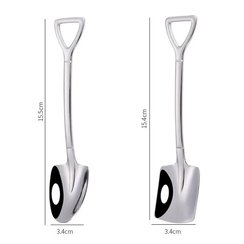 

8PCS Stainless Steel Coffee Spoon Retro Shovel Ice Cream Spoon Creative Teaspoon Fashion Tableware