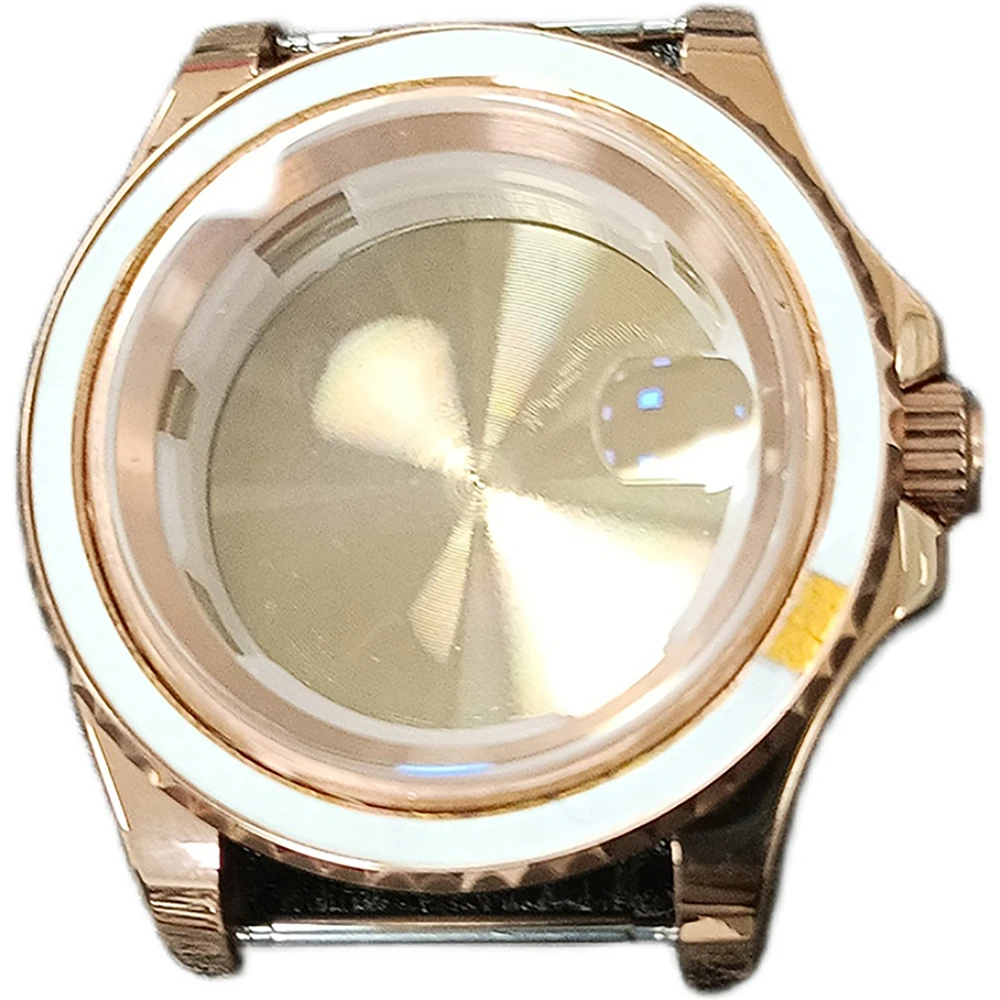 

Stylish 40MM Watch Case Sapphire Glass Yacht Rose Gold Case Stainless Steel for 8215/8200/821A/Pearl 2813 Movement