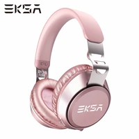 eksa wireless headphones with microphone e100 bluetooth compatible headset portable hifi stereo earphones handsfree for phone