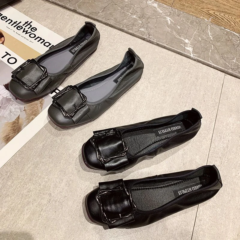 Балетки женские из натуральной кожи повседневные туфли на платформе криперы