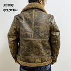 Мужская куртка-бомбер из натуральной овечьей кожи, теплая меховая куртка большого размера в стиле милитари, CDJ-107, европейские и американские размеры, B3