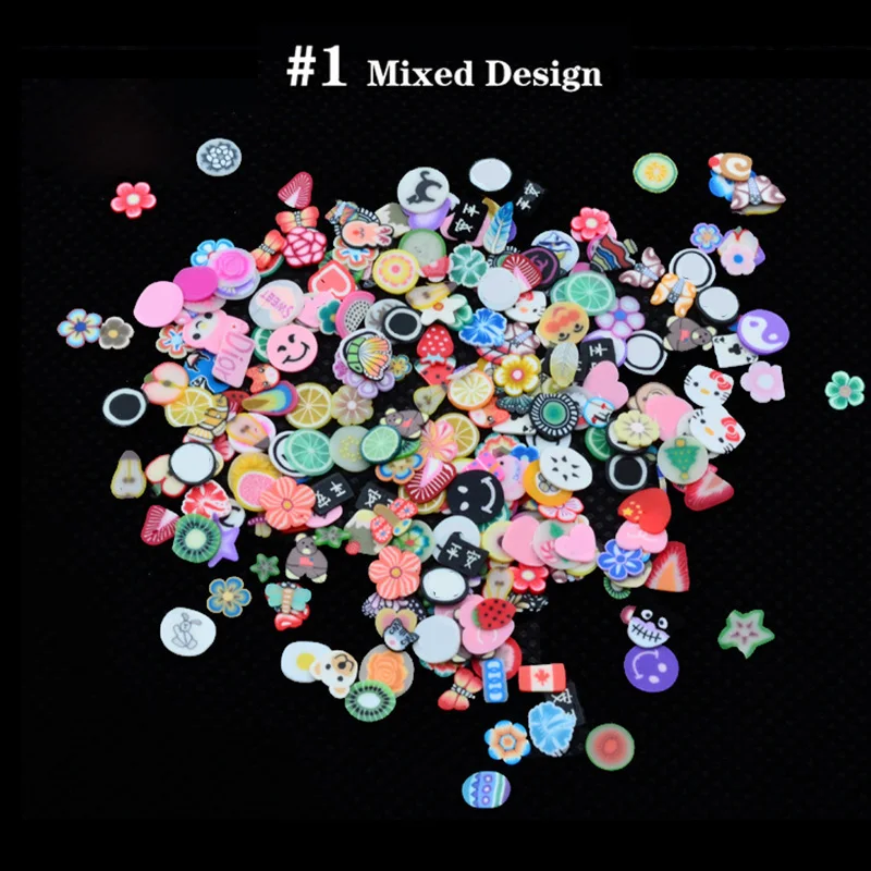 1 упаковка полимерная глина для украшения ногтей 3d украшение микс 5 мм цветы перо