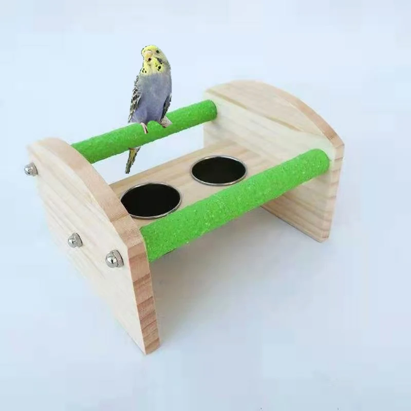 

Жердочка для птицы турникеты с Нержавеющая сталь Фидер чашки попугай Финча клетка играть настольная подставка на платформе «Щенячий патру...