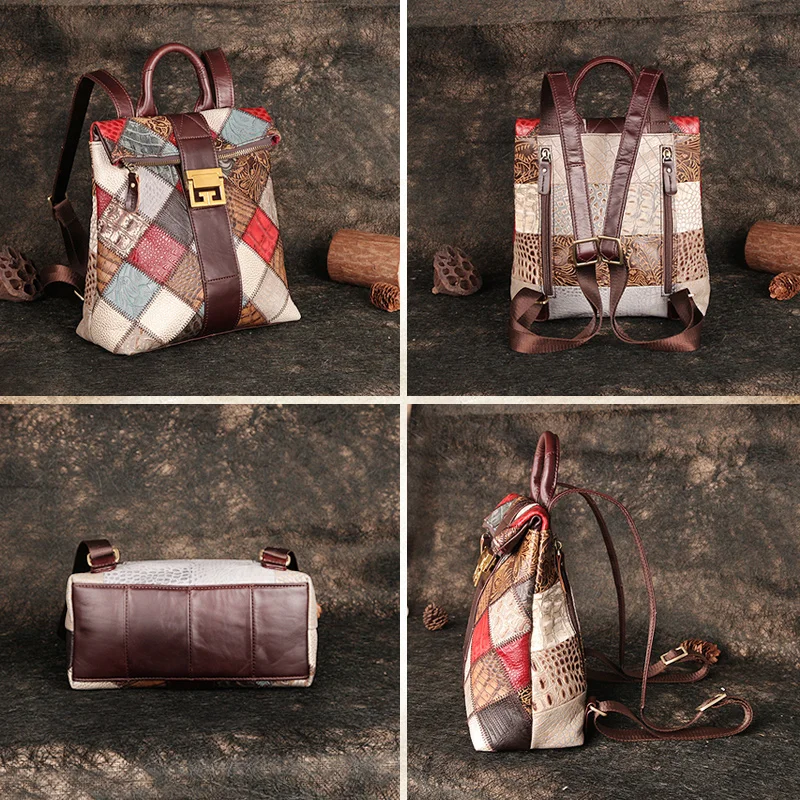 Женский рюкзак из натуральной кожи винтажные сумки на плечо для путешествий