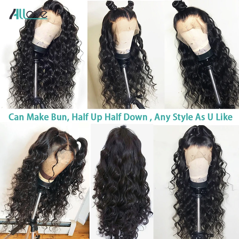 Парик Allove с глубокой волной Женский свободные передние парики из натуральных