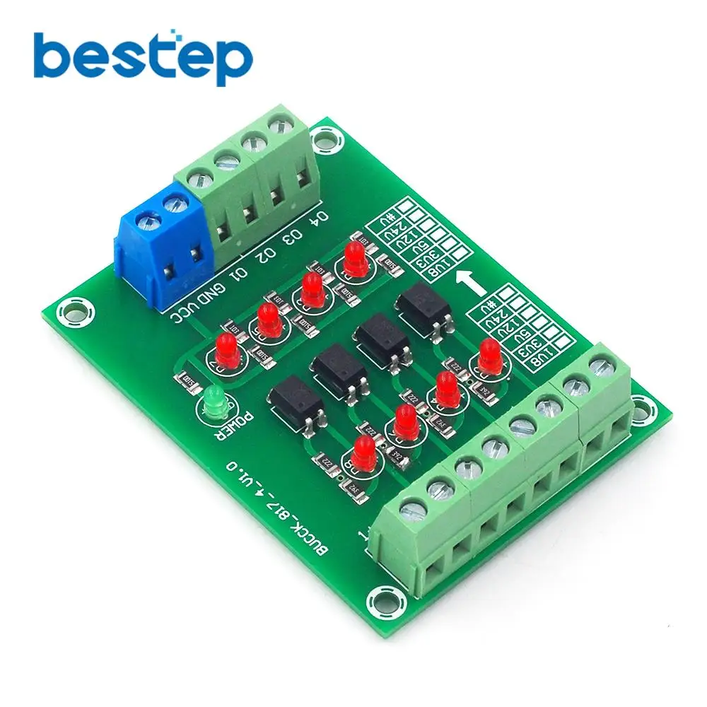 Изоляционная плата от 24 В до 5 4 канальная оптопара изолированный модуль