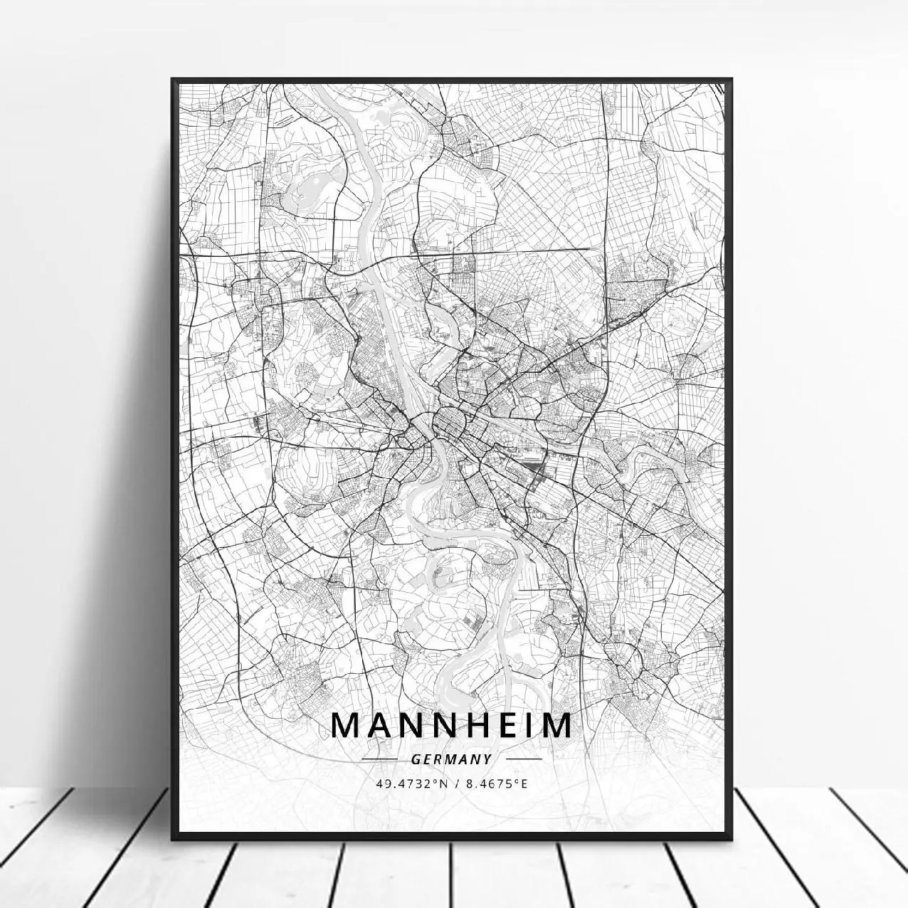 Фленсбург Wilhelmshaven Дортмунд Мангейм Висбаден Германия холст Художественная карта