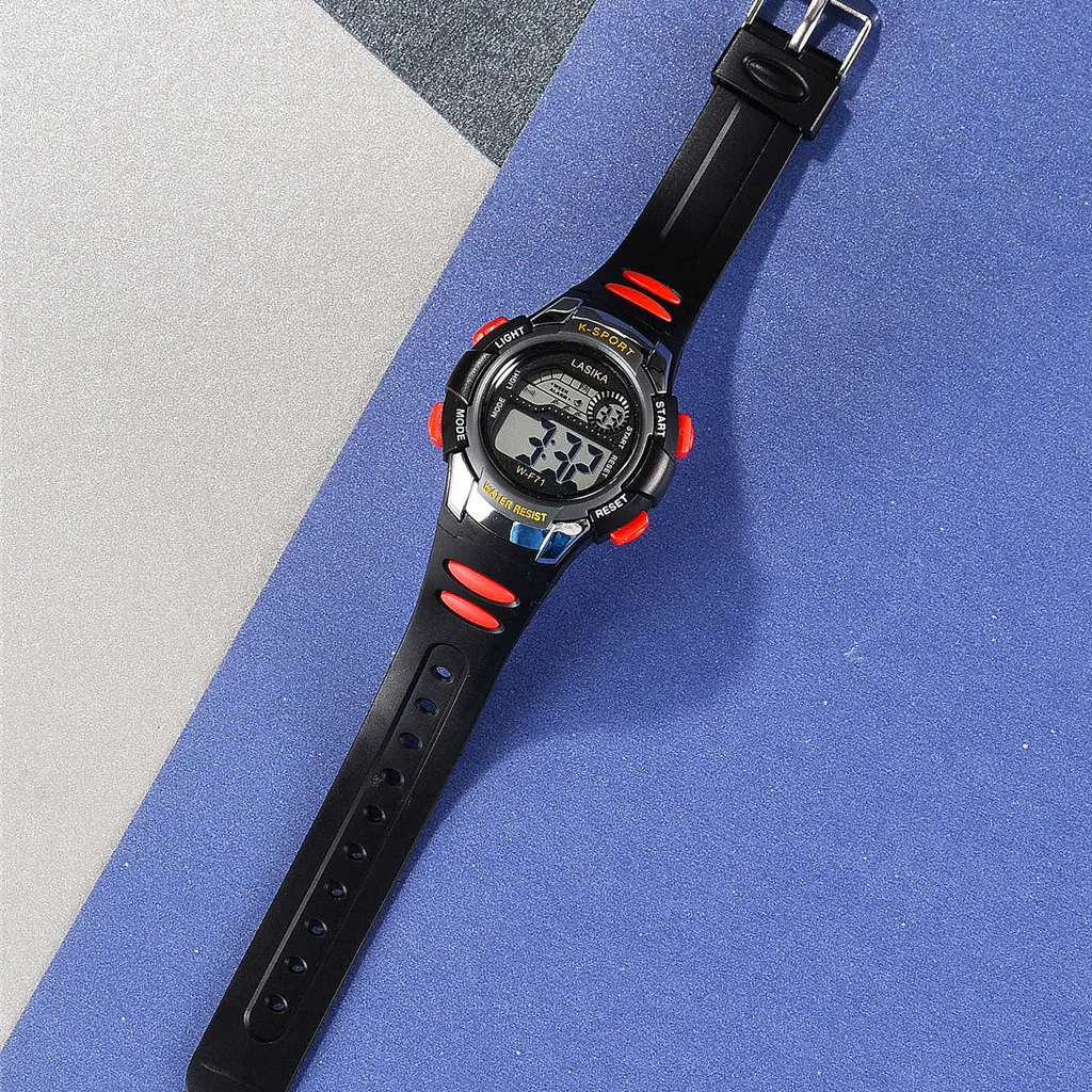 Детские цифровые светодиодные часы многофункциональные спортивные для