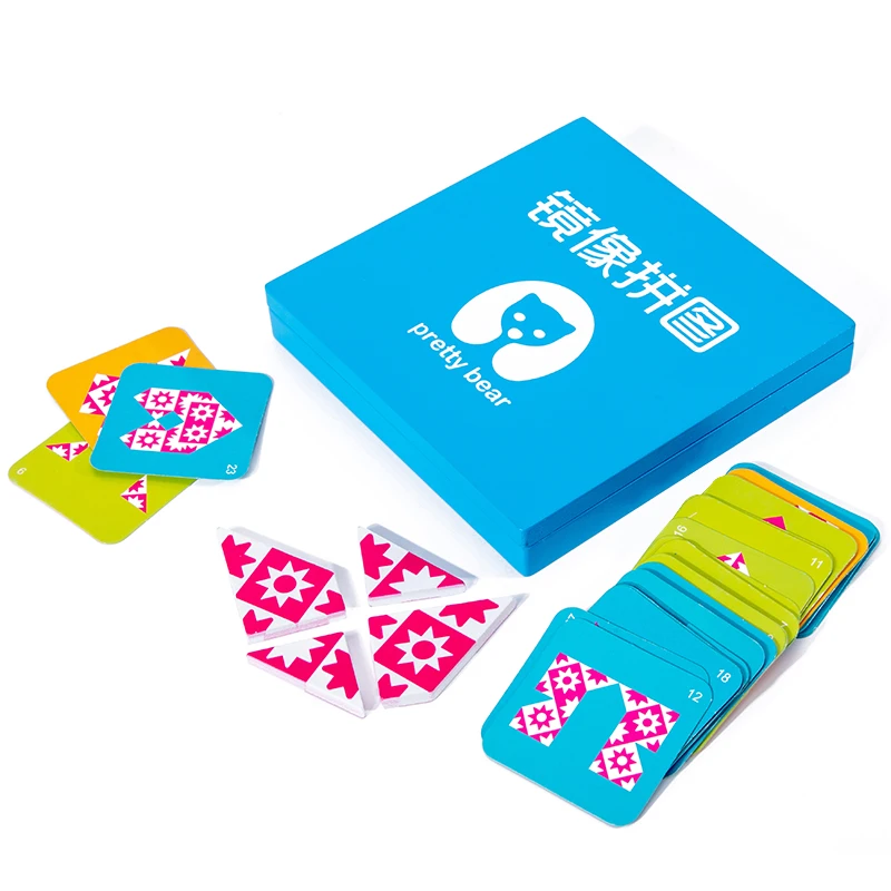 Игрушки Монтессори деревянные зеркальные пазлы Детская пространственная