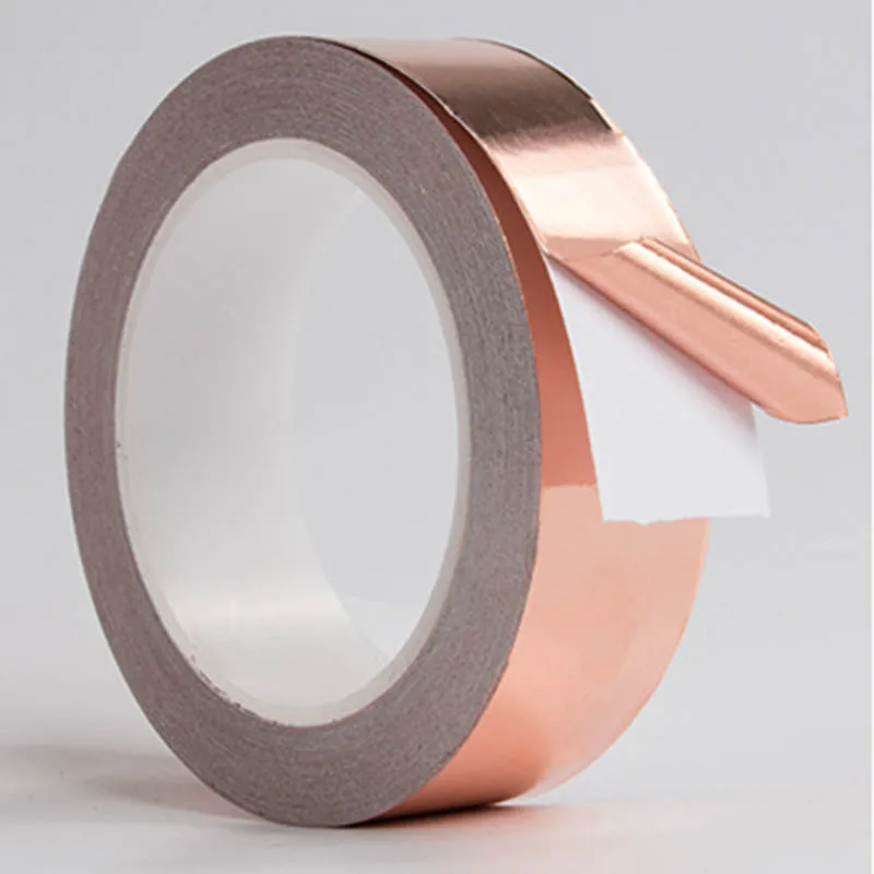

30mm*4m Conductive Slug Tapes With Single Adhesive Copper Foil Tape EMI Repellent Shield Strip For Guitar AUG889