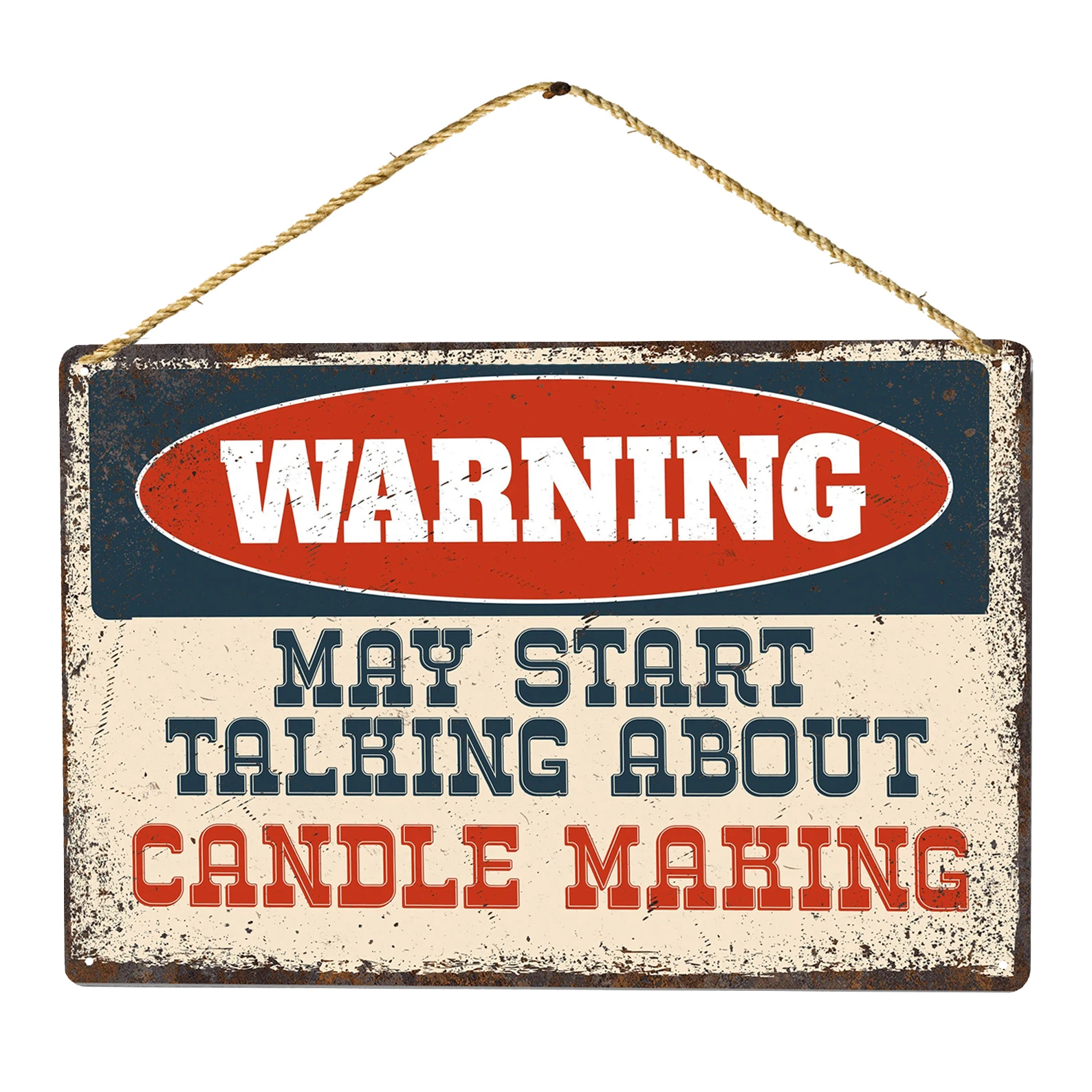 

Забавный предупреждающий металлический знак для изготовления свечей, может начать говорить о деревенском ретро-похудении зубной налет, ид...
