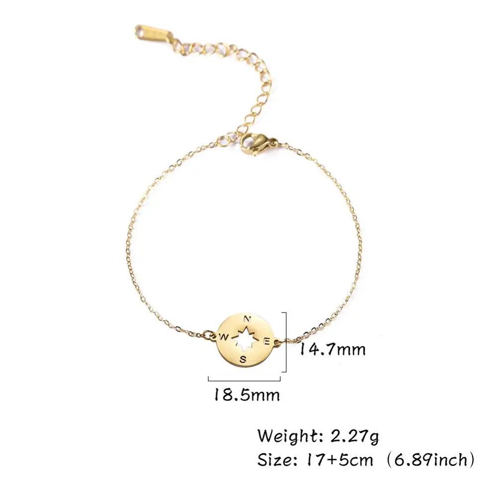 Skyrim компас женский браслет из нержавеющей стали золотистого цвета Круглый Шарм