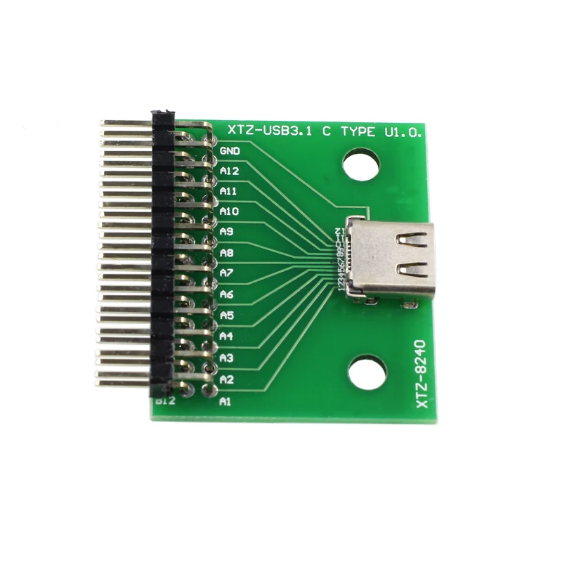 1 шт. USB 3 разъемом Type C 24Pin со штекера на гнездо адаптер розеток припоя 24P PCB плата с 2