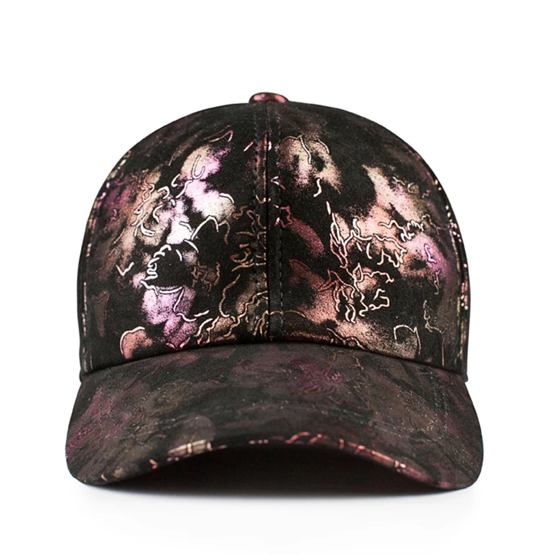 2020 Autumn Winter Women Men Genuine Sheepskin Hat Elder Warm Leather Cap Father New Year Gift Suede Beret Printing Baseball Hat
