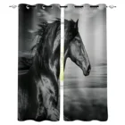 Животное вороной конь облака окна шторы домашний декор Спальня шторы Кухонная дверь шторы для Гостиная