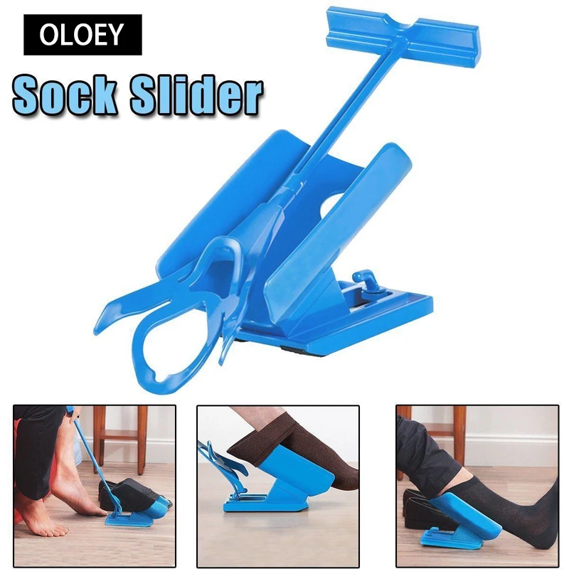 

Pregnant Elder Sock Wearing Shoe Horn Device Slider Easy on /off Sock Aid Kit Shoe Horn Device No Bending Stretching Straining