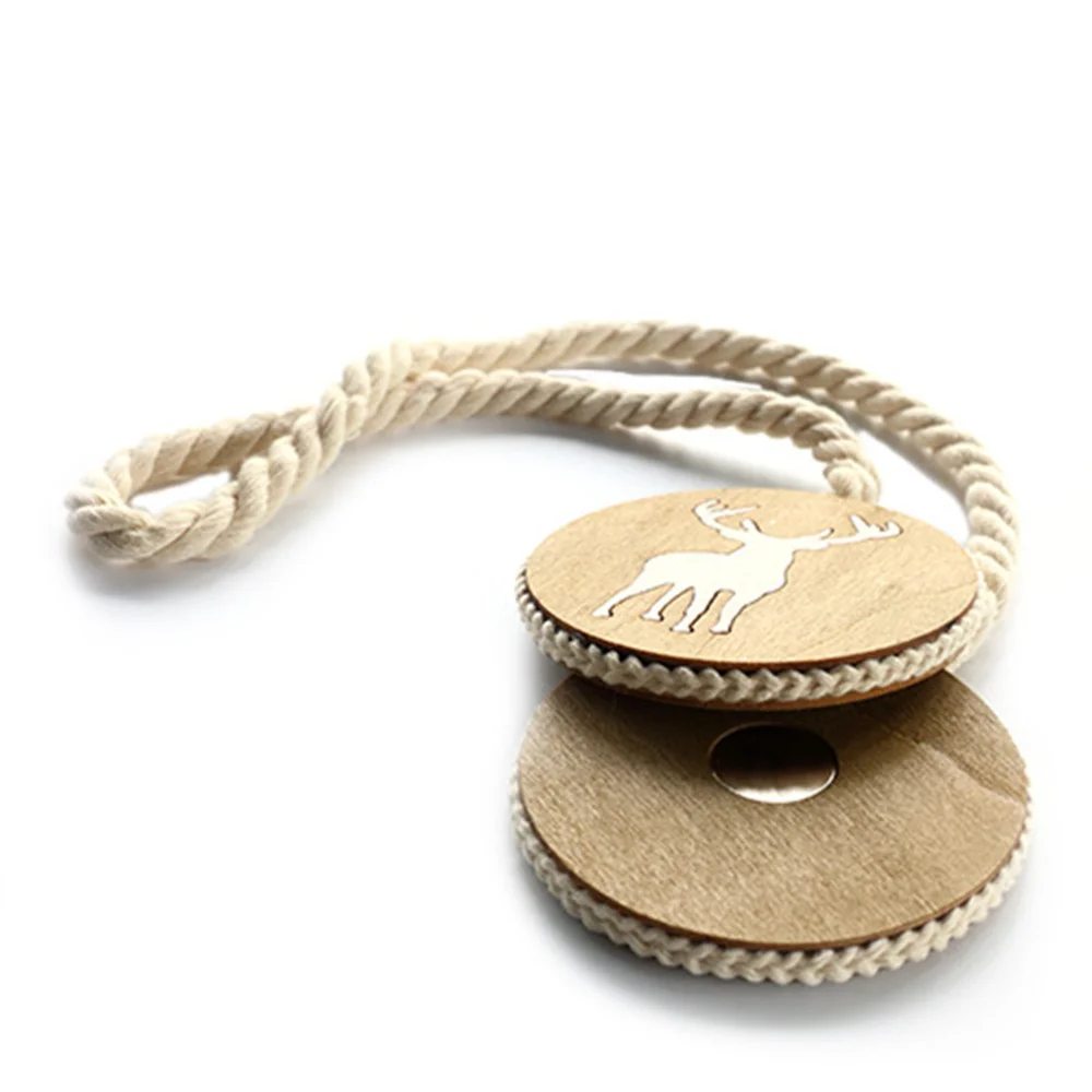 

Wooden Window Curtain Tiebacks Clips Strong Magnetic Pastoral Cotton Hand-made Wood Carving Tie Band Home Office Decorativ