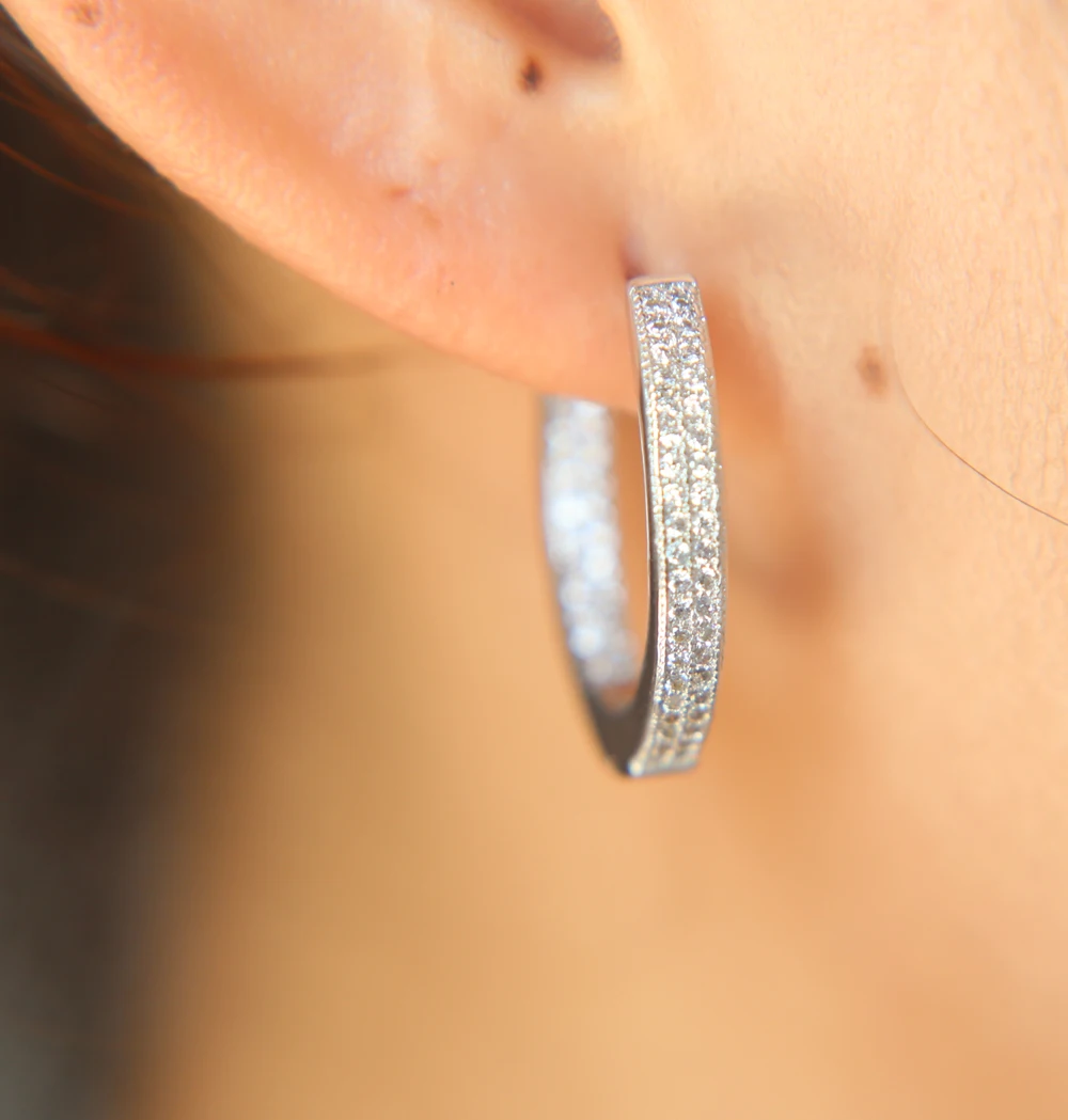 Женские серьги гвоздики в форме U из стерлингового серебра 925 пробы с белым