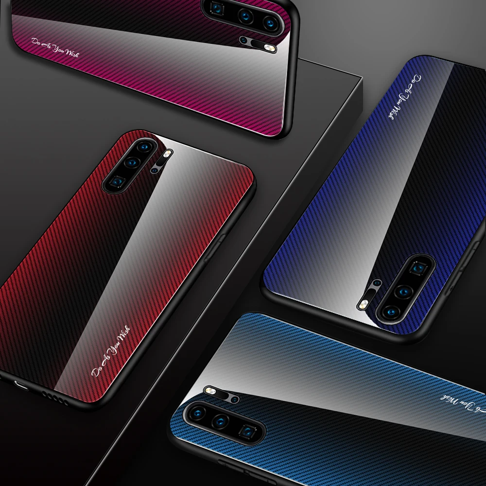 Чехол из закаленного стекла для huawei P30 P20 Pro Lite P Smart 2019 Plus Z градиентный Глянцевый