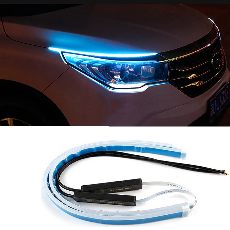 Светодиодный дневный ходовой светильник DRL 2 шт. 30 45 60 см гибкий мягкий для