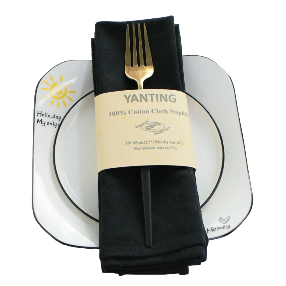 30x45 см салфетки для стола черные моющиеся прочные тканевые хлопковые