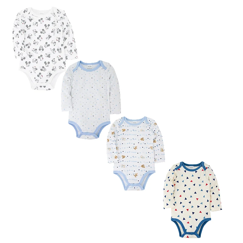 

Honeyzone Newborn Striped Set 4Pcs/Set Baby Boy Clothes Neonato Multicolor Romper Infant Cotton Jumpsuit Vetement Bebe Garcon