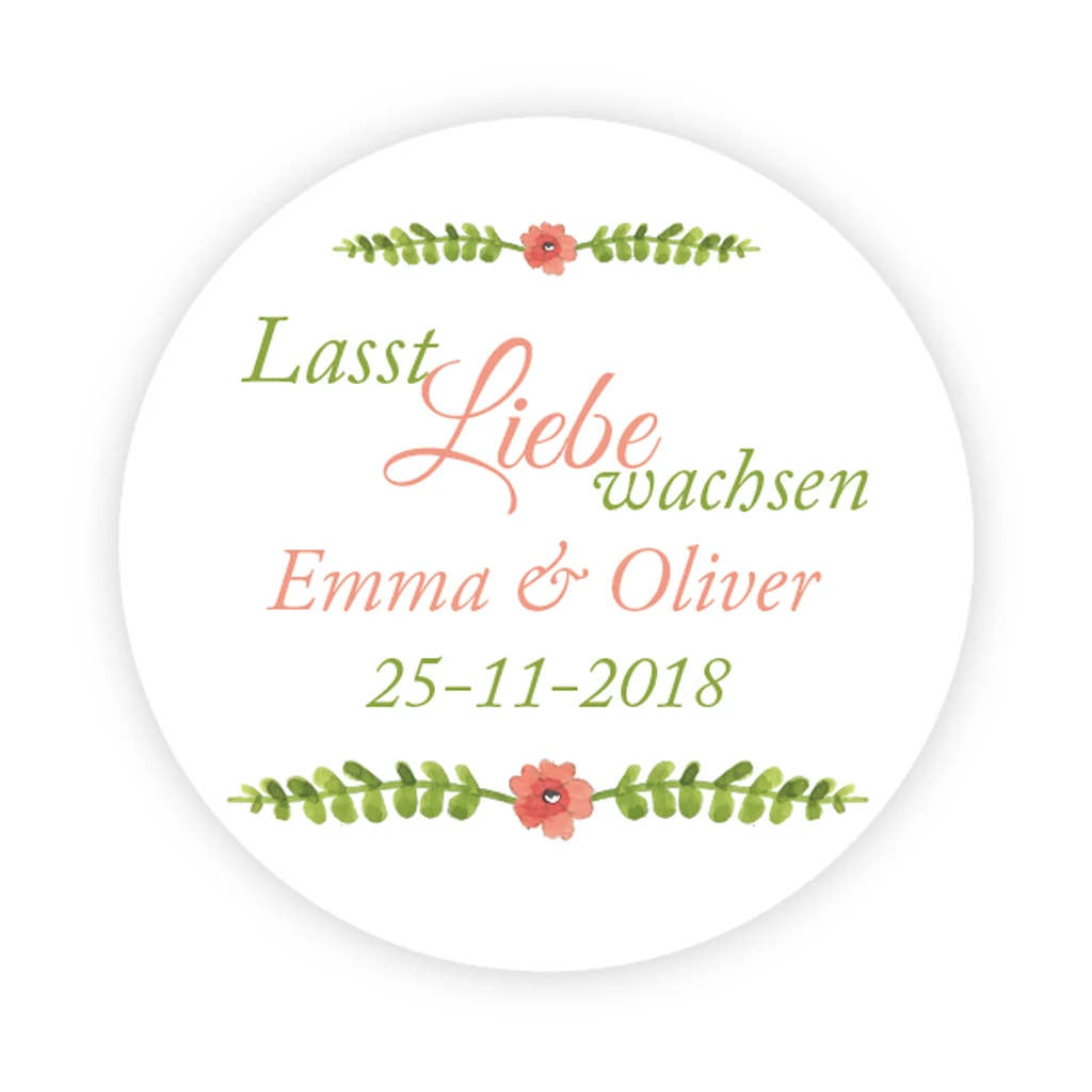 

DouxArt 100 Pieces Personalized Wedding Favors Stickers, 4cm Lasst Liebe Wachsen Party Communion Label Gifts Package Seals