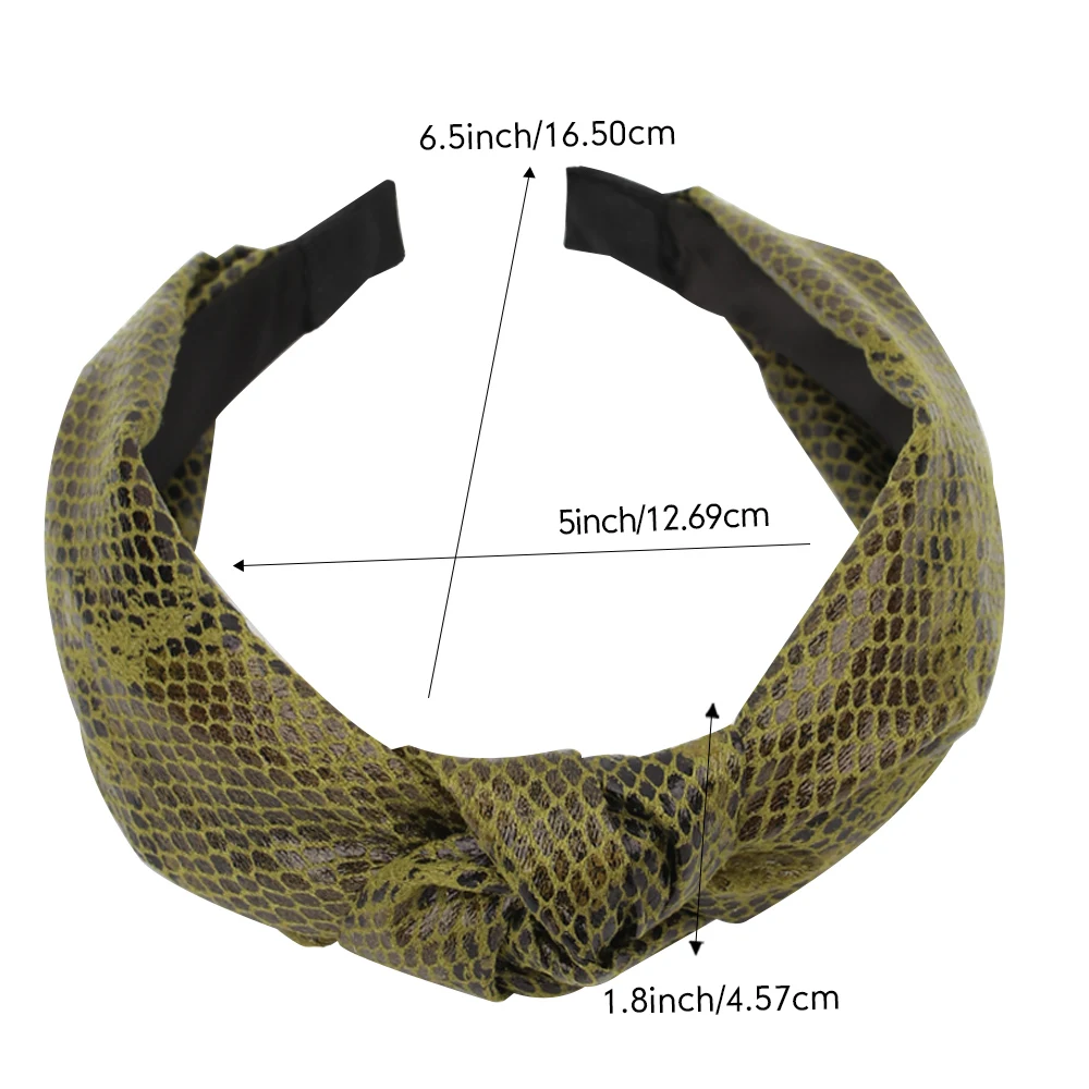 

Snake Printed Headband Women New Fashion Serpentine Pattern Cross Knot Korean Hair Ornament Elegant Hairband For Women Girls