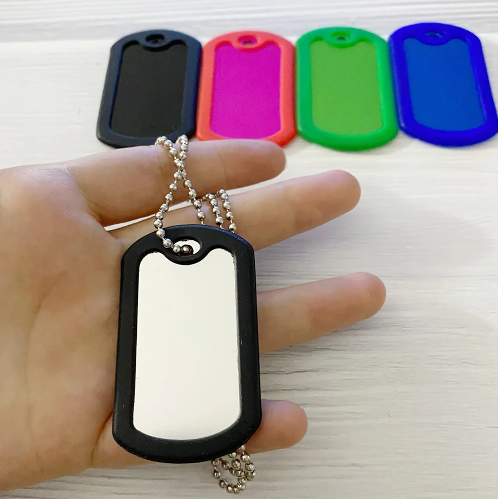 100 шт/партия Разноцветные Жетоны для военных собак мужчин незаполненные бирки на