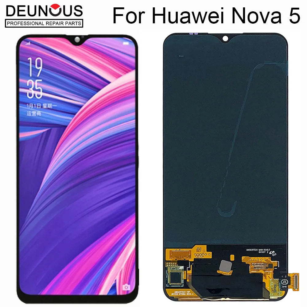 

AMOLED 6.39'' LCD For Huawei Nova 5 LCD Display Touch Screen Digitizer SEA-AL00 Assembly For Nova 5 pro LCD Display SEA-AL10